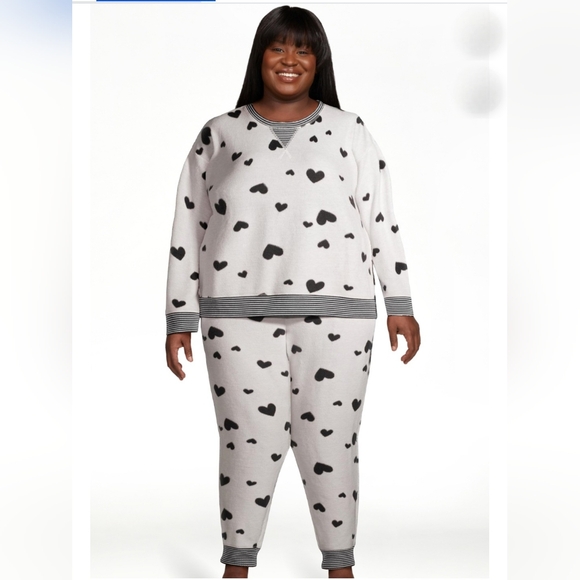 Secret Treasures Other - Heart Print Pajama Set - Black and White 3x Plus